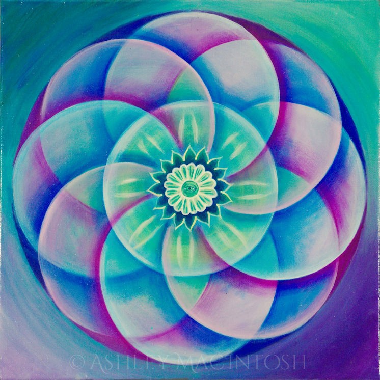 Lenses -- 12 x 12, acrylic on canvas. 2019