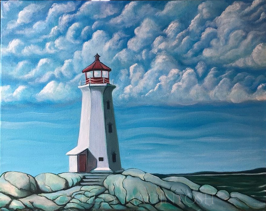 Lighthouse  -- 20 x 16, acrylic on canvas. 2019