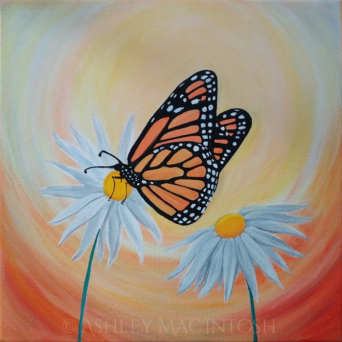 Monarch -- 12 x 12, acrylic on canvas. 2018 (Sold)