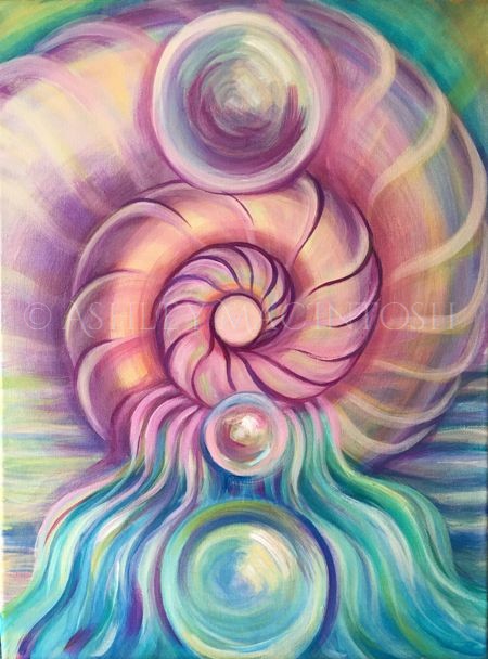 Pastel Swirl -- 12 x 16, acrylic on canvas. 2019 (Sold)