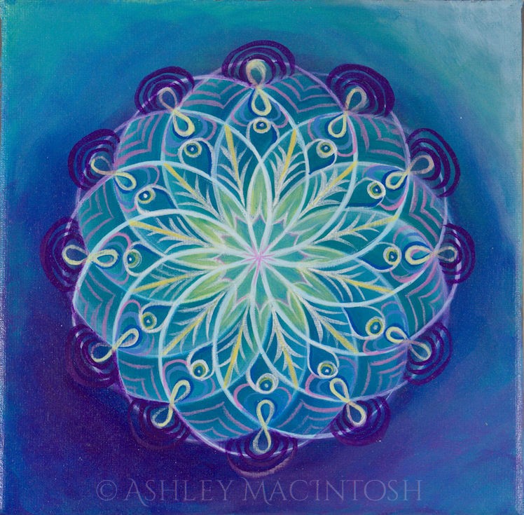 Skeleton Spiral -- 8 x 8, acrylic on canvas. 2018