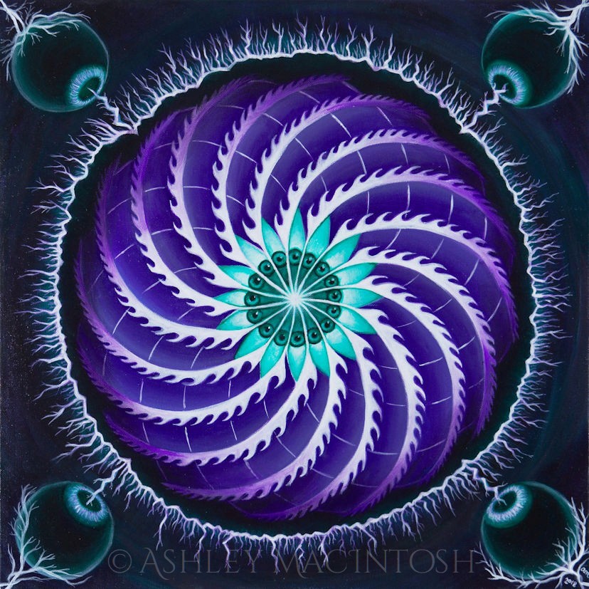 Spiral Out -- 20 x 20, acrylic on canvas. 2018 (NFS)
